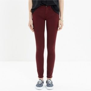 MADEWELL Burgundy Skinny Skinny Sateen Jeans